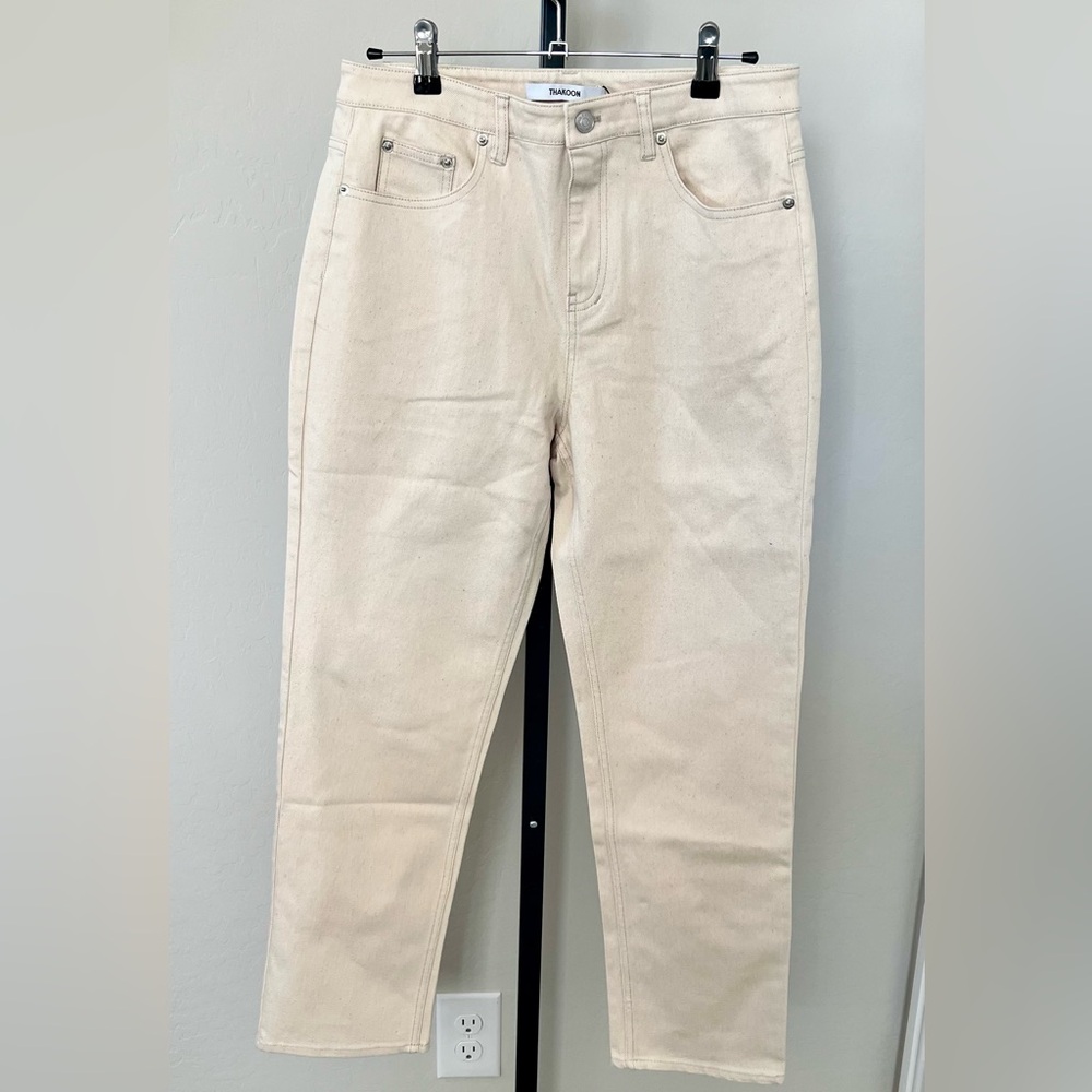 Thakoon Classic Cropped White Jeans